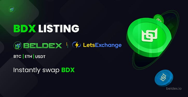 BDX котируется на LetsExchange, свопе без KYC