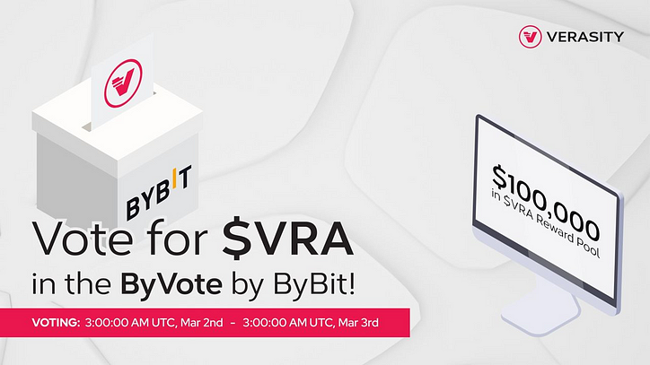 Verasity($VRA) 바이비트 상장에 투표하세요!