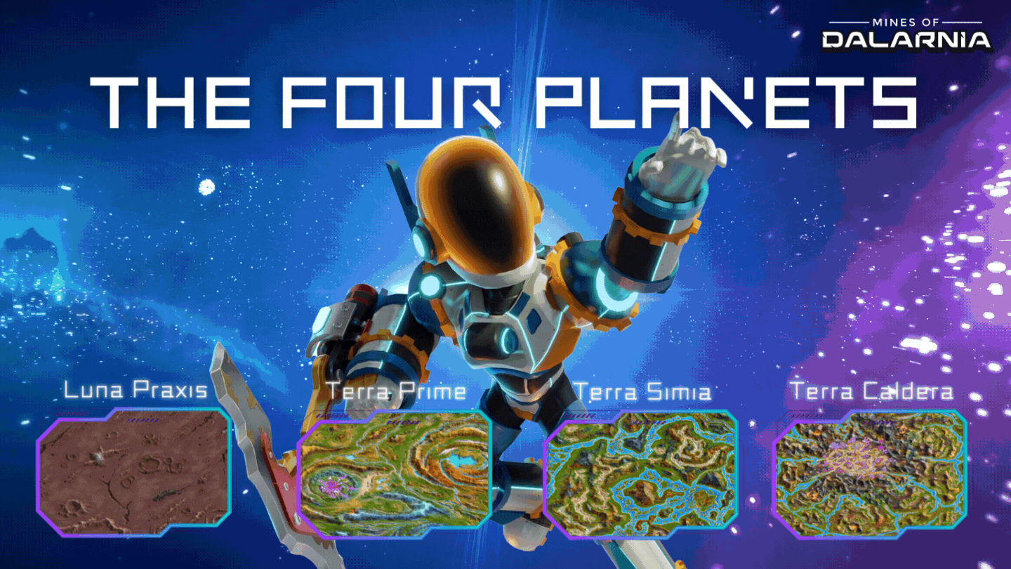 Os quatro planetas de lançamento com detalhamento do enredo de mineração