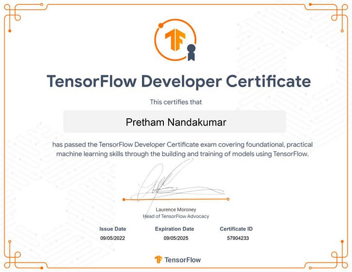 Как я получил сертификацию Google TensorFlow Developer в возрасте 13 лет