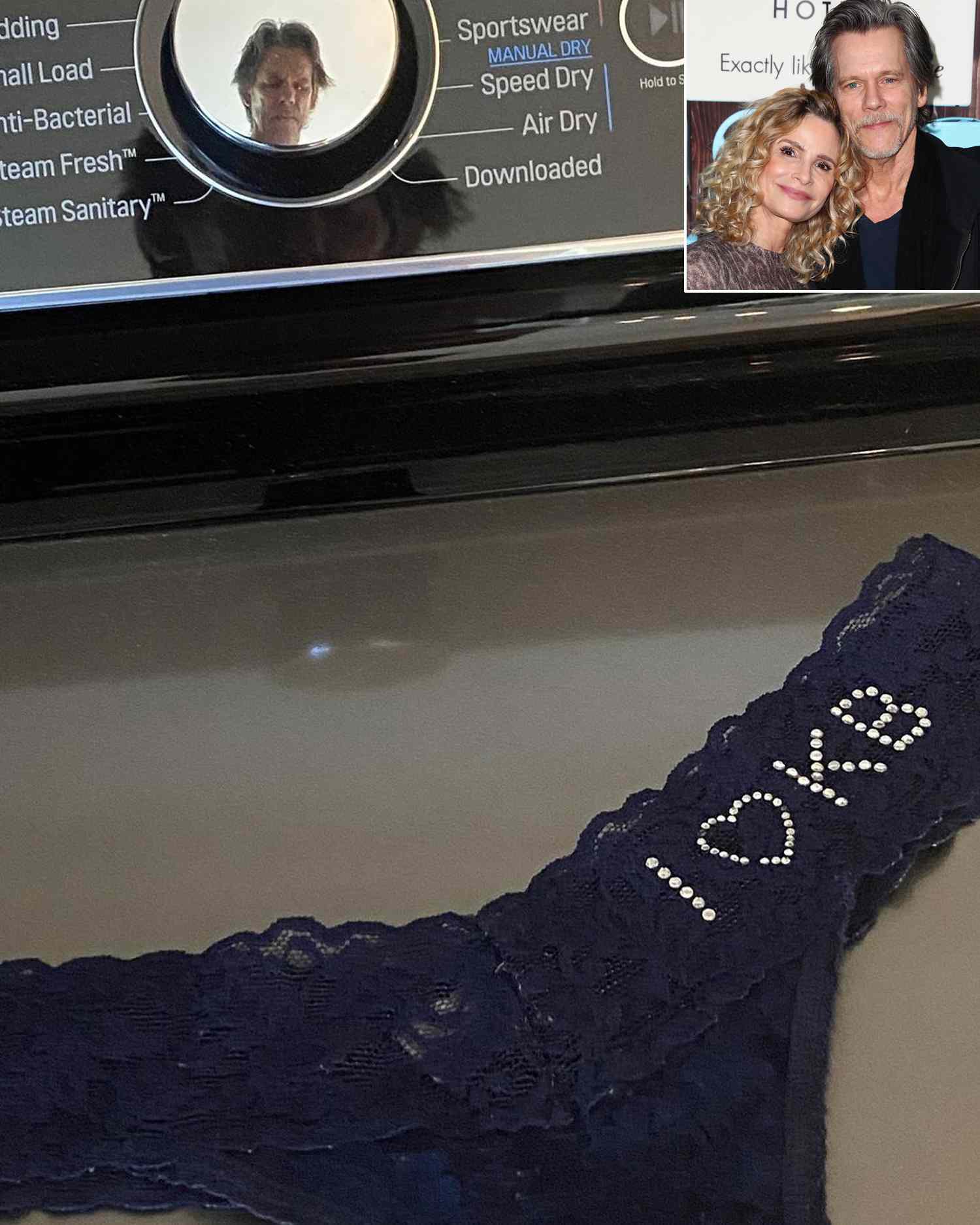 Kevin Bacon encuentra el tanga adornado con joyas de su esposa Kyra Sedgwick, ¡con sus iniciales! - en la lavandería